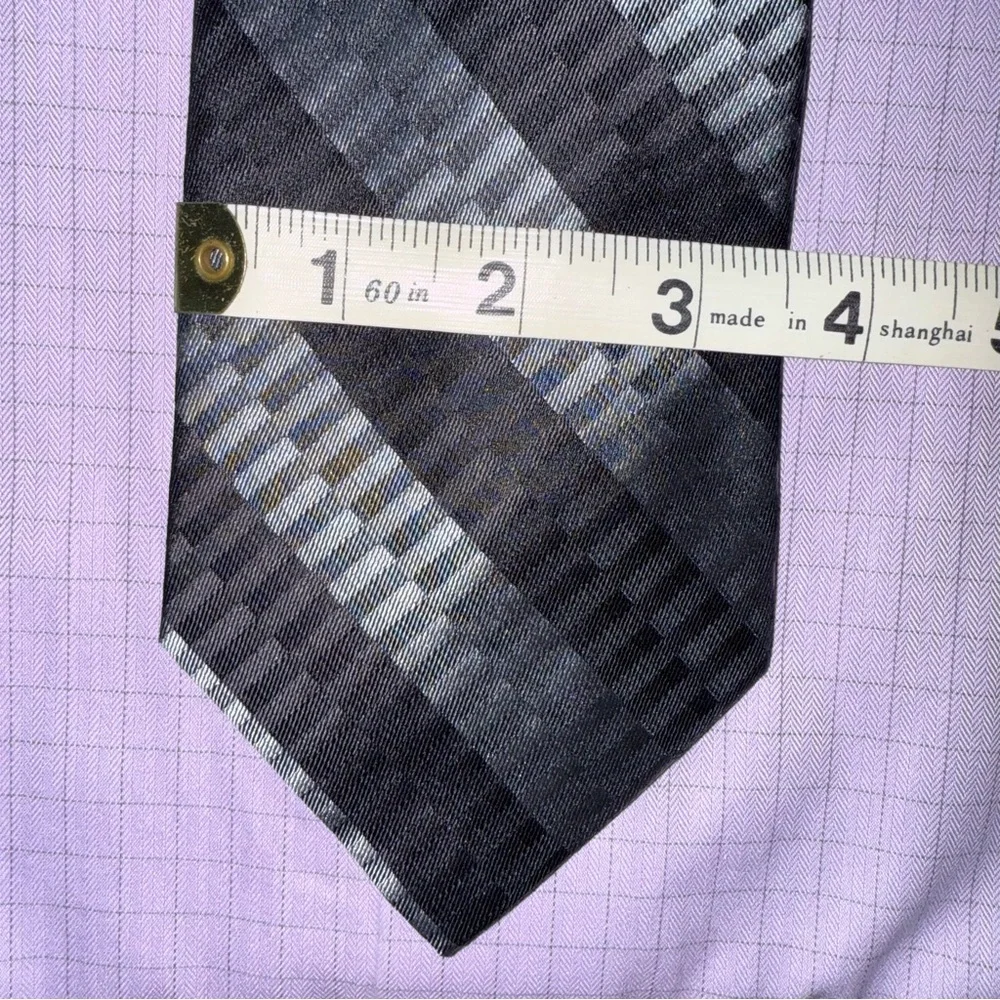 Croft & Barrow Mens Striped Black Gray Silver Silk Tie ( Shirt‎ NOT Included)